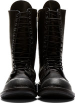 Thumbnail for your product : Rick Owens Black Leather Distressed Army Boots