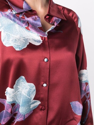 L'Autre Chose Floral-Print Silk Shirt