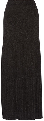 Missoni Pleated Metallic Crochet-knit Maxi Skirt - Black