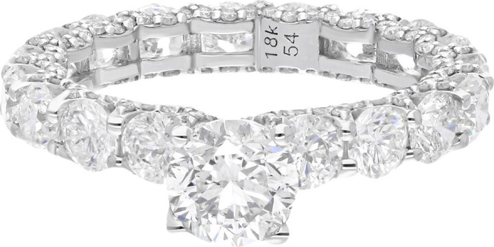 Spectrum Jewels Natural 4.88 Carat Si Clarity Hi Color Diamond Wedding Ring 18 Karat White Gold