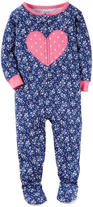 Carter's Baby Girl Print Applique Footed Pajamas