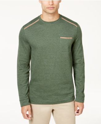Tasso Elba Men's Pocket Sweatshirt with Faux-Suede Trim, Created for Macy's