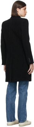 Saint Laurent Black Wool Double-Breasted Coat