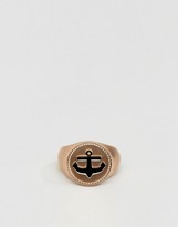 Thumbnail for your product : Simon Carter Anchor Signet Ring In Rose Gold Exclusive To Asos