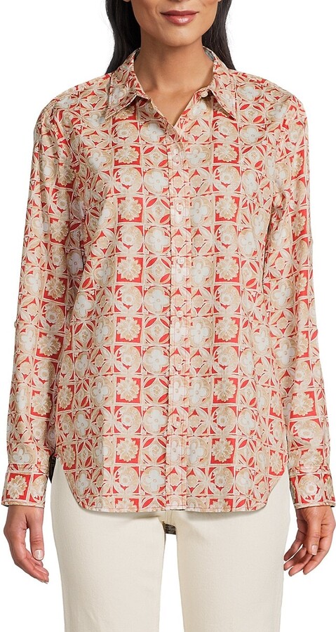 Tile Print Cotton Shirt