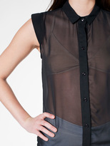 Thumbnail for your product : American Apparel Wedge Shoulder Chiffon Blouse