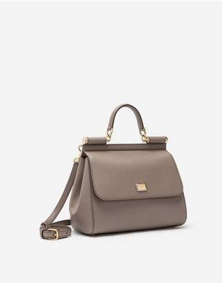 Dolce & Gabbana Medium Sicily Handbag In Dauphine Leather