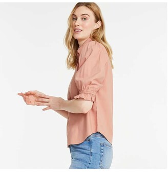 Joe Fresh Women's Ruffle Cuff Shirt, Dusty Pink (Size M)