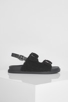 Thumbnail for your product : boohoo Borg Double Strap Sporty Dad Sandal