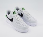 Thumbnail for your product : Nike Air Force 1 07 Trainers Pure Platinum Black Green Strike