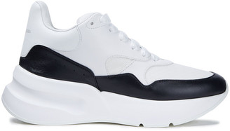 Alexander McQueen Runner Leather-trimmed Stretch-knit Sneakers