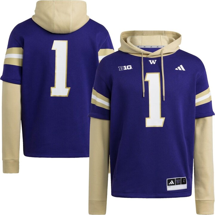 Adidas Men's Purple Washington Huskies Jersey Pullover Hoodie