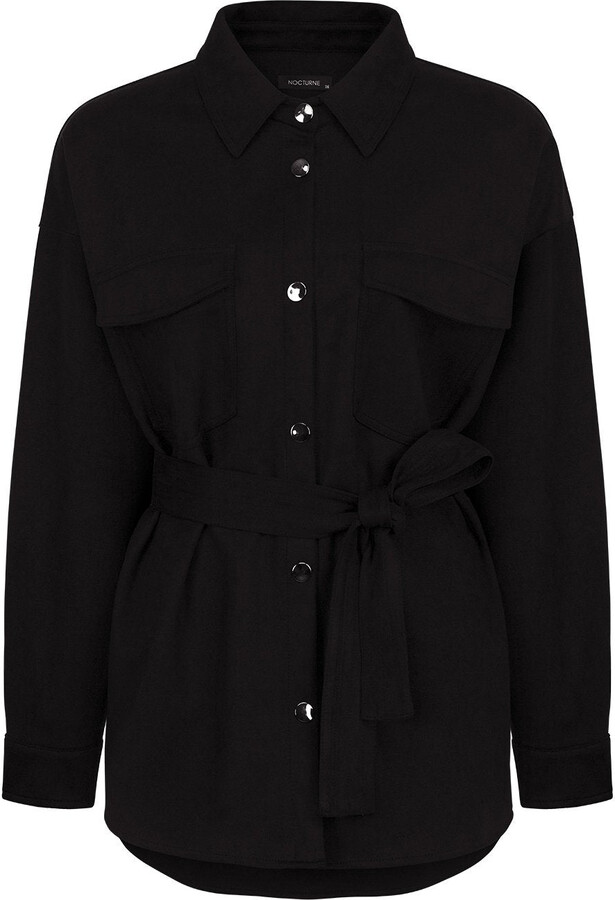 NOCTURNE - Black Faux Suede Jacket - ShopStyle