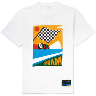 Prada Printed Cotton-Jersey T-Shirt