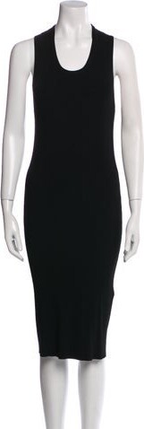 Helmut Lang Scoop Neck Midi Length Dress
