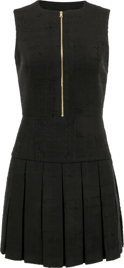 Alice + Olivia Ellis pleated drop-waist mini dress