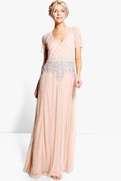 Thumbnail for your product : boohoo Boutique Beaded Cap Sleeve Maxi Bridesmaid Dress