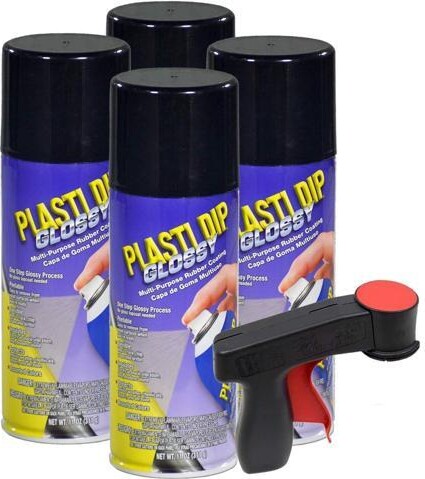 Performix Plasti Dip Glossy Black Rim Kit, 11 oz Aerosol Pack of 4 cans bonus Cangun Tool