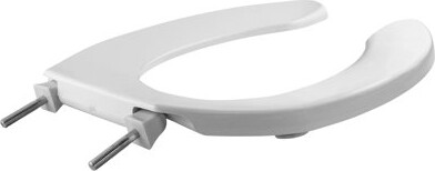 Bemis CHURCH 255 Commercial Heavy Duty Open Front Toilet Seat without Cover, ELONGATED, Plastic, White
