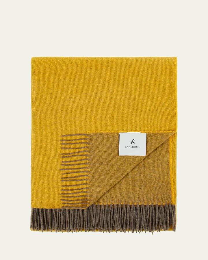 LANEROSSI Everest Color Reversible Cashmere Throw, 51" x 70"