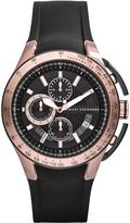 Thumbnail for your product : Armani Exchange Black Dial Rose Gold IP Plated and Black Silicon Strap Mens Watch