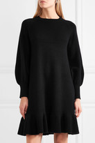 Thumbnail for your product : Co Ruffled Wool And Cashmere-blend Sweater Dress - Black