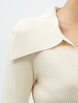 Thumbnail for your product : Palmer Harding Fracture V-neck Ribbed Sweater - Ivory