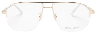 Bottega Eyewear - Half-rim Aviator Metal Glasses - Gold