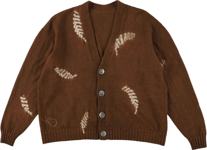 Suzusan Fern-Motif Button Cardigan