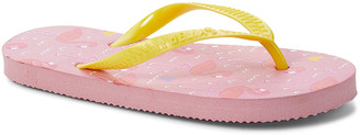 yellow box flamingo flip flops