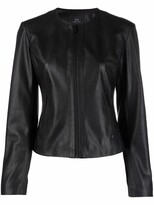 Thumbnail for your product : Armani Exchange Faux Leather Collarless Jacket