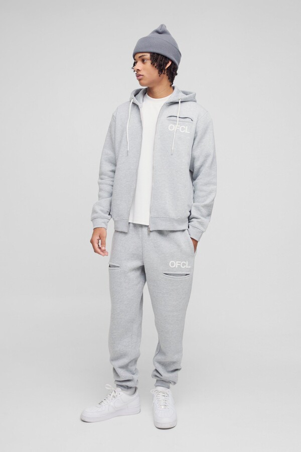 Boohoo Sale Tracksuits Mens Boohoo Mens Grey Regular Fit OFCL