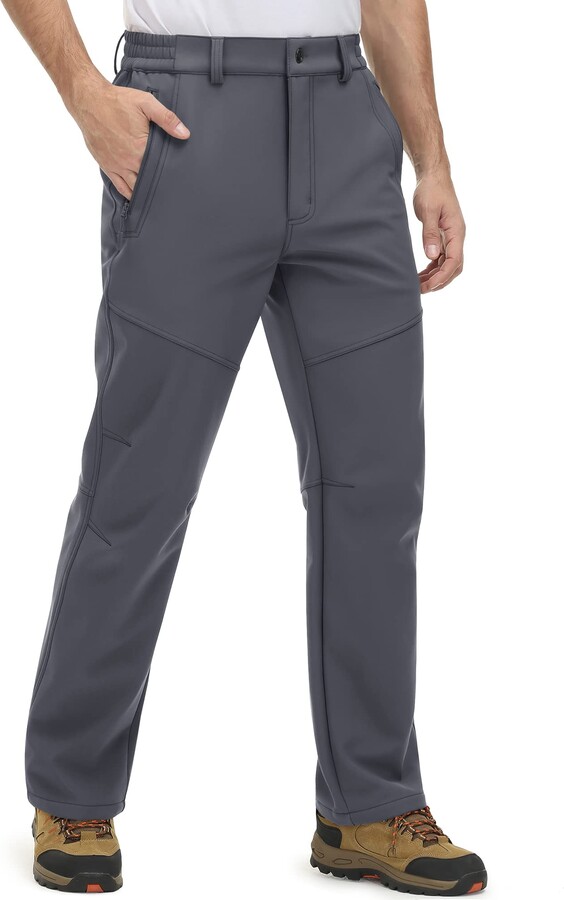 EKLENTSON Men's Warm Fleece Lined Ski Snow Hiking Pants Outdoor Winter Snowboard Trousers