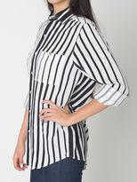 Thumbnail for your product : American Apparel Unisex Striped Rayon Long Sleeve Button Up Shirt