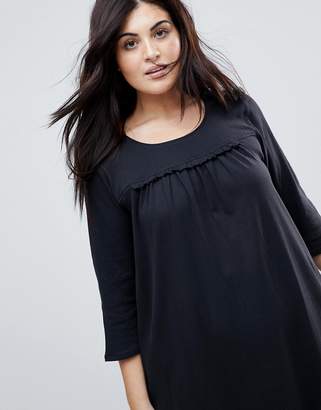 Junarose 3/4 Length Sleeved Top With Frill Front Detail