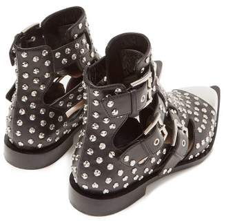Alexander McQueen Studded Leather Boots - Womens - Black Silver