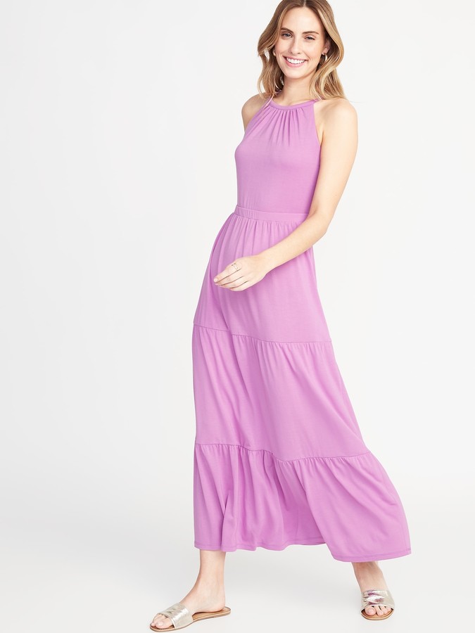 Old Navy Waist-Defined Tiered Jersey Maxi for Women - ShopStyle Dresses