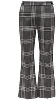 Thumbnail for your product : Marni Cropped Checked Wool Flared Trousers - Grey Multi