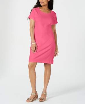Karen Scott Petite Button-Shoulder Shirtdress, Created for Macy's