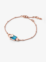 Thumbnail for your product : Michael Kors 14K Rose Gold-Plated Sterling Silver Lock Bracelet