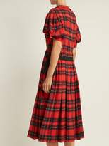 Thumbnail for your product : Simone Rocha Tartan Georgette Midi Dress - Womens - Red