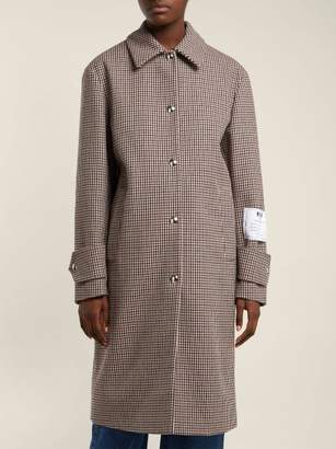 MSGM Houndstooth Wool Blend Coat - Womens - Brown Multi