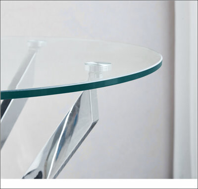 Wrought Studio Modern Round Tempered Glass Coffee Table with Chrome Legs