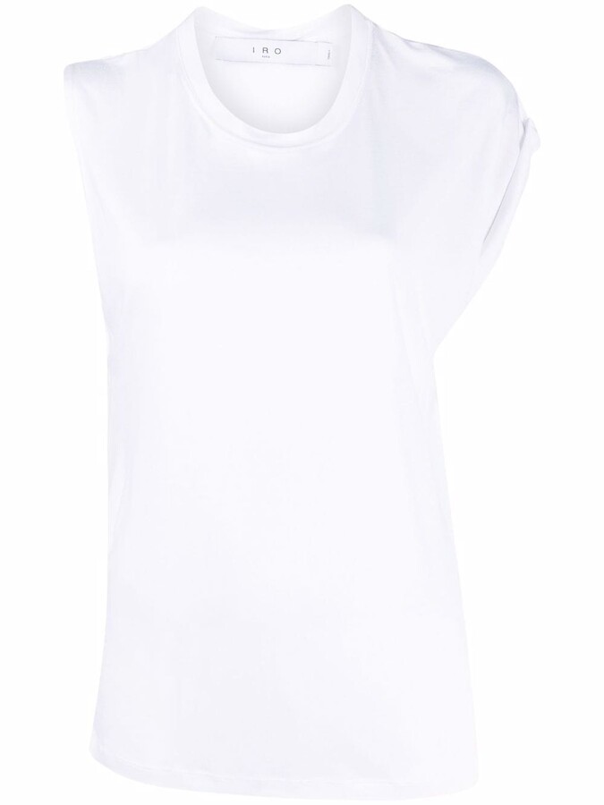 IRO asymmetric rolled-cuff short-sleeve T-shirt - ShopStyle