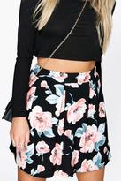 Thumbnail for your product : boohoo Narla Floral Box Pleat Skater Skirt