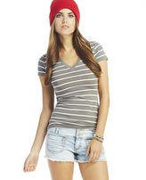 Thumbnail for your product : Wet Seal Striped V-Neck Tee