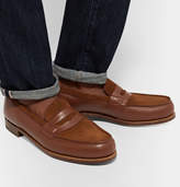 Thumbnail for your product : J.M. Weston - 180 The Moccasin Full-grain Leather And Suede Penny Loafers - Brown