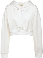 Thumbnail for your product : Alessandra Rich Cotton Jersey Hoodie W/embroidered Logo