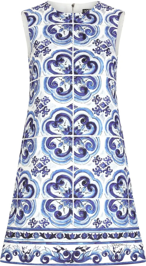 Dolce & Gabbana Majolica-print brocade minidress
