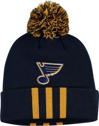 Men's adidas Gray/Navy St. Louis Blues Three Stripe Hockey Adjustable Hat